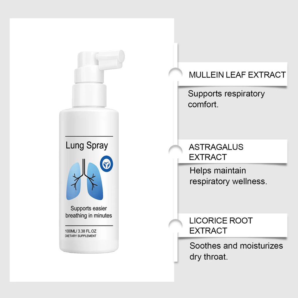 Organic Herbal Lung Cleansing Spray | Mucus & Throat Relief Herbal Throat Spray Zpaxo