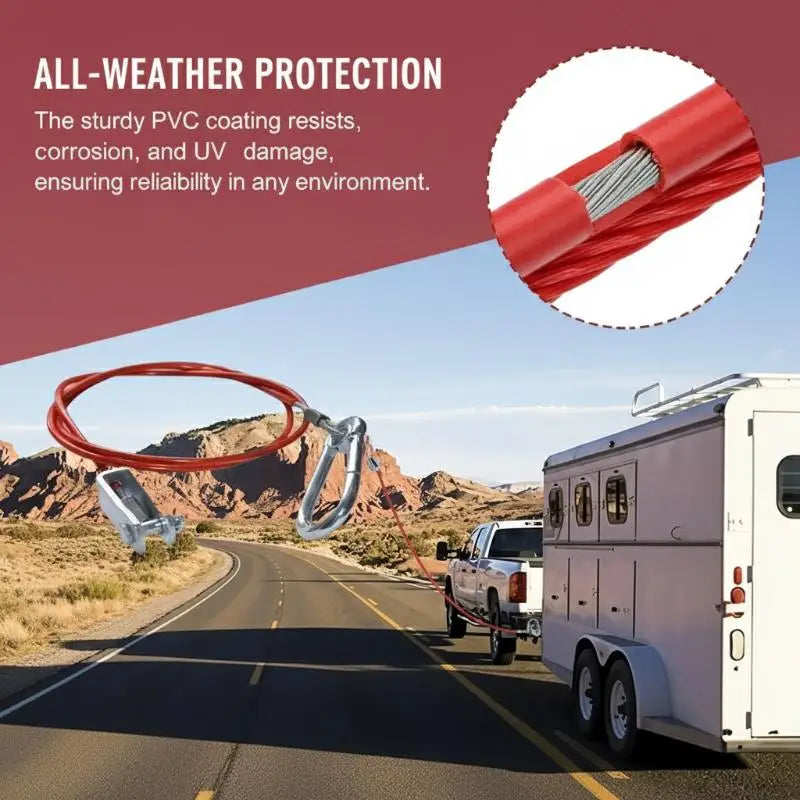 Car Trailer Safety Rope Breakaway Cable Clevis End Caravans Zpaxo