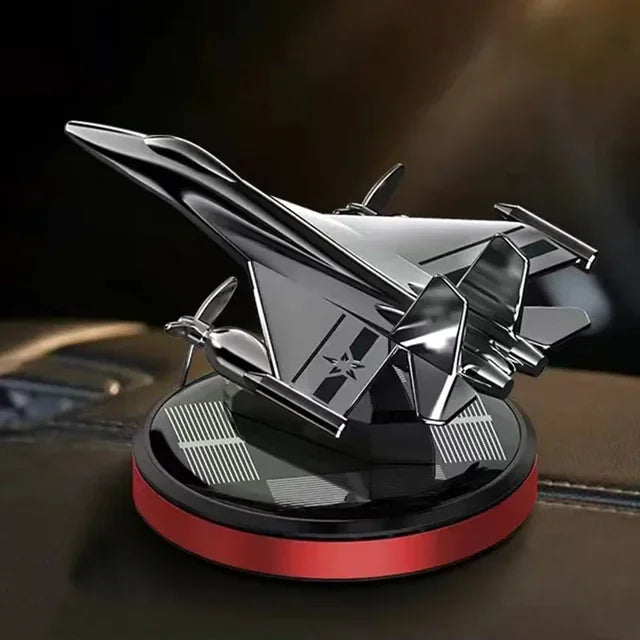 Solar Car Air Freshener Aircraft Rotating Aromatherapy Perfume Car Long-lasting Diffuser Fragrance Car Interior Decoration Zpaxo Grey Red