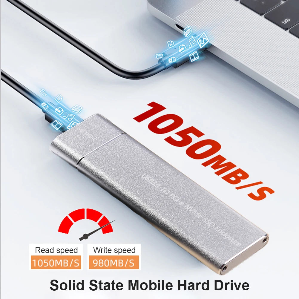 USB3.1 to M.2 NVME SSD Enclosure M2 to USB A Mobile Hard Disk Box SSD Case For 2230/2242/2260/2280 M2 With Cable Zpaxo