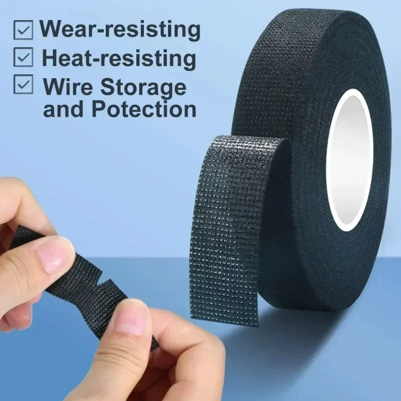 Car Cable Harness Wiring Fabric Loom Electrical Heat Tape Resistant Wiring Bundle Tape Coroplast Adhesive Automotive Cloth Tape Zpaxo