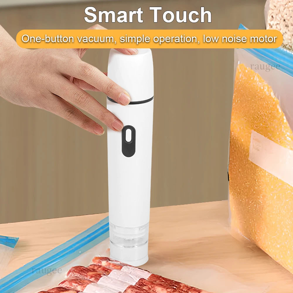 Electric Vacuum Sealer Pump Rechargeable Air Automatic Sealing