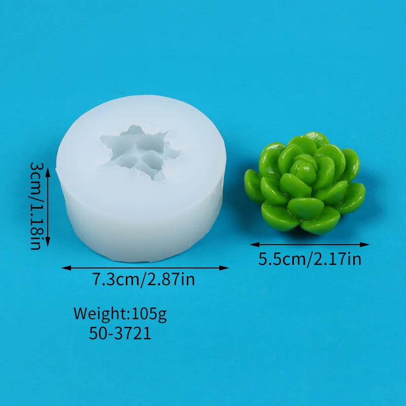 Succulents Candle Silicone Mold 3D Cactus Succulent Plants Soap Aroma Plaster Cement Craft Ornament Making Mold Home Decor Zpaxo 50-3721-D