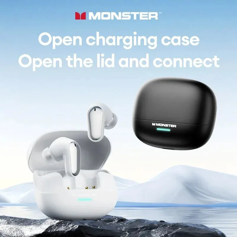 Monster MQT52 Bluetooth 5 4 Headphones TWS Wireless Earbuds Mic Sport