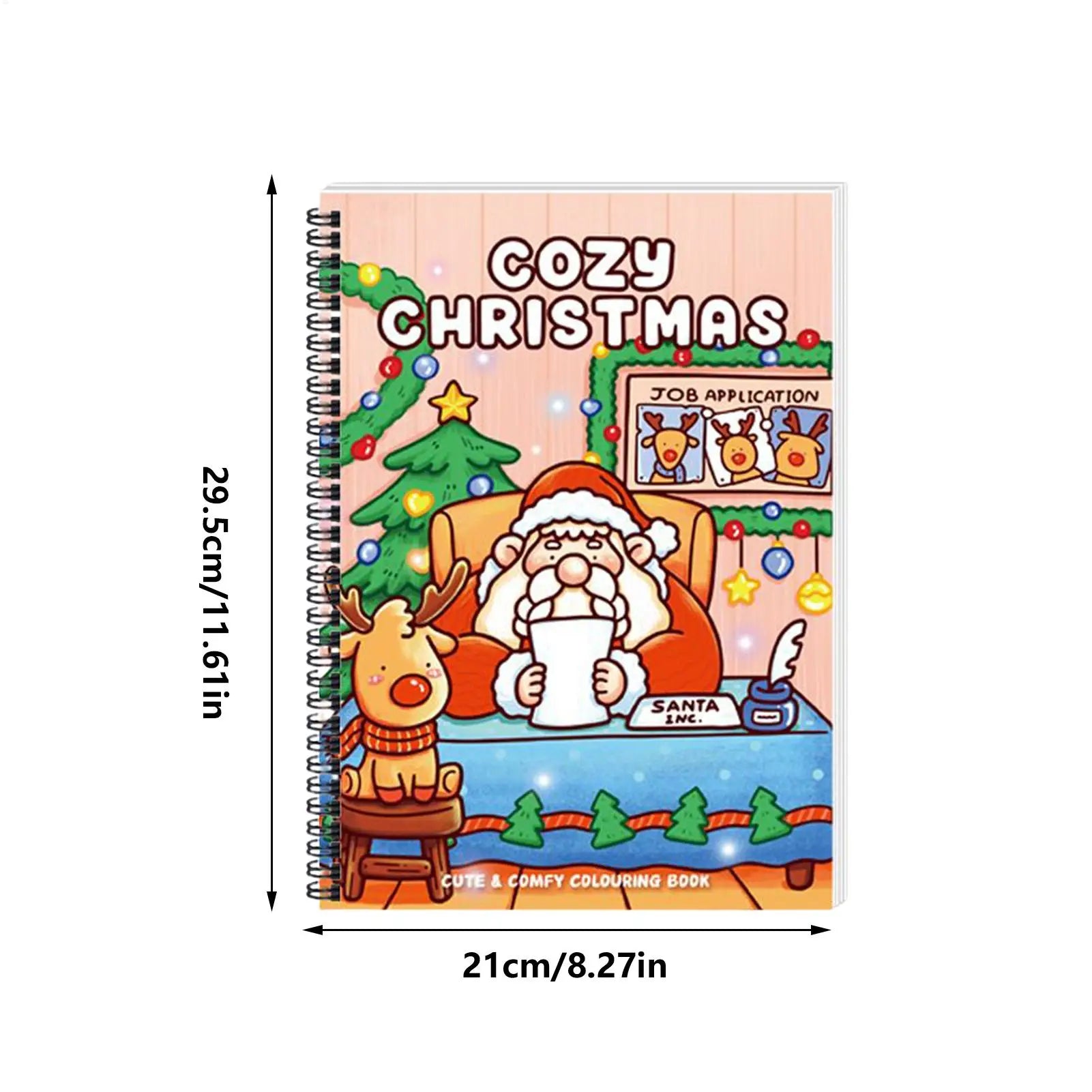 Kids Coloring Book Early Learning Festive Activity Christmas-Themed Coloring Book Toy For Crayons Pencils Airplane Classroom Zpaxo