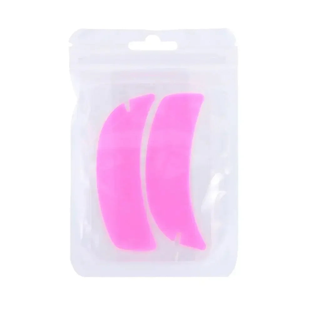 1Pair Reusable Eyelash Perm Silicone Eye Pads Lash Extension Under Eye Patches Sticky Eyelash Extension Patch Makeup Tools Zpaxo Rose red-1pair