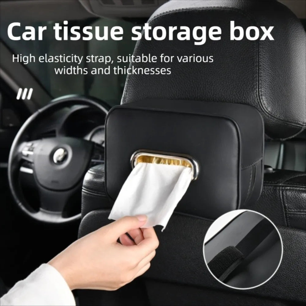 Leather Car Tissue Box Paper Bag Adjustable Sun Visor Minimalist Zpaxo