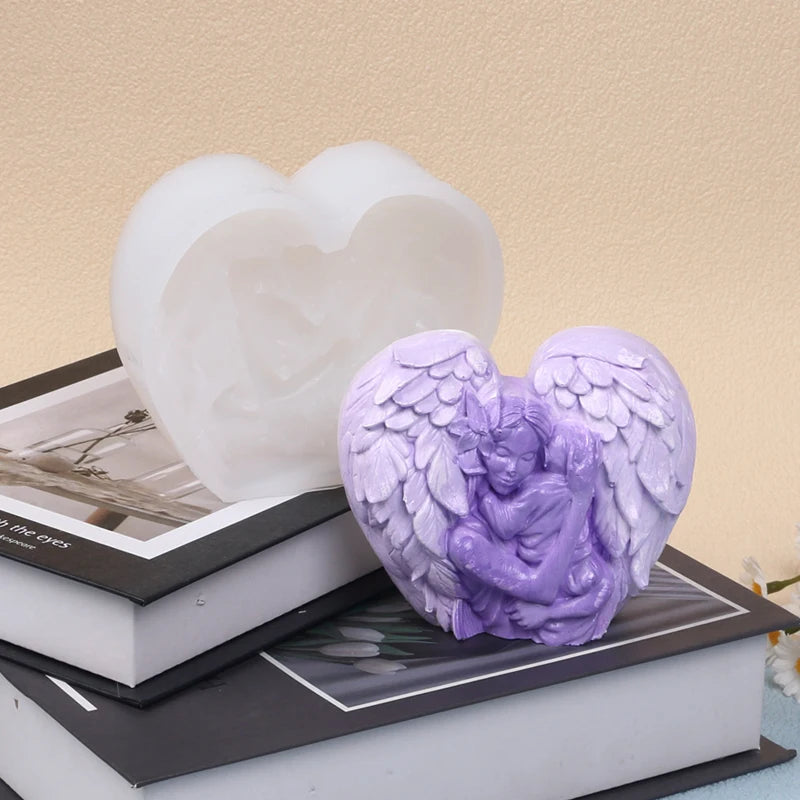 Angel Mother and Baby Candle Silicone Mold for Mother's Day DIY Aroma Soap Gypsum Wax Clay Craft Ornament Making Mold Home Decor Zpaxo