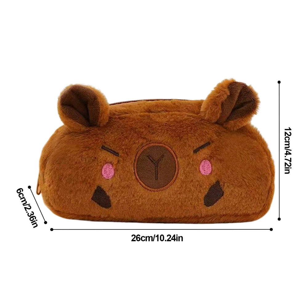 Cute Capybara Pencil Case – Large Capacity Kids Plush Pen Bag Kids Pencil Case Zpaxo 01