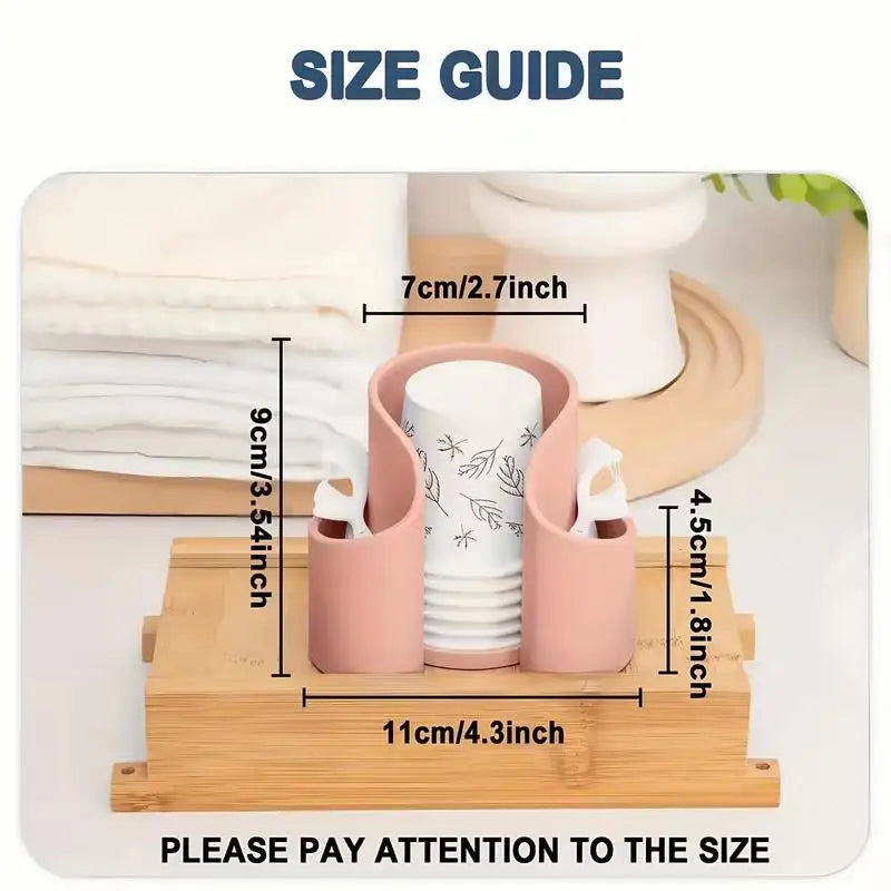 1pcs random Cotton Pad & Swab Organizer – 2-Compartment Glossy Tray, Space-Saving for Bathroom Desk Zpaxo