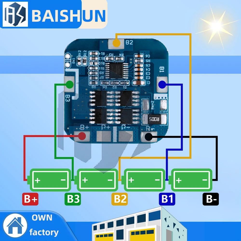 4S 3.2v 12.8v 10a lithium iron phosphate battery protection board for 18650 battery LiFePO4 Battery Charger Module Zpaxo Default Title
