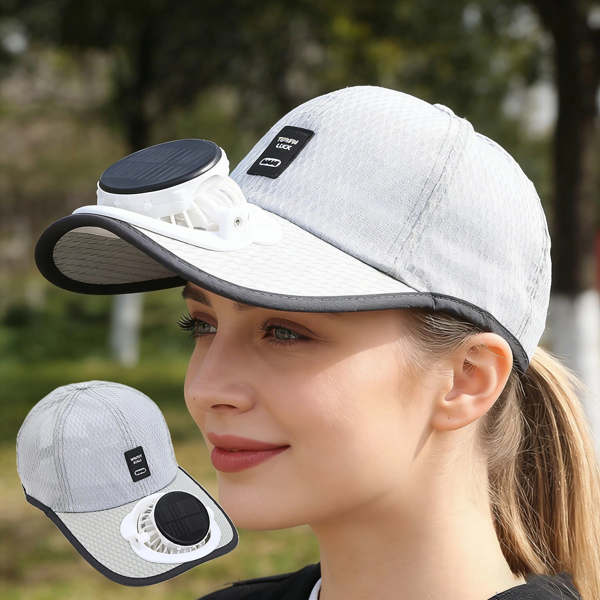 Solar Powered Fan Hat USB Charging Unisex Breathable Mesh UV