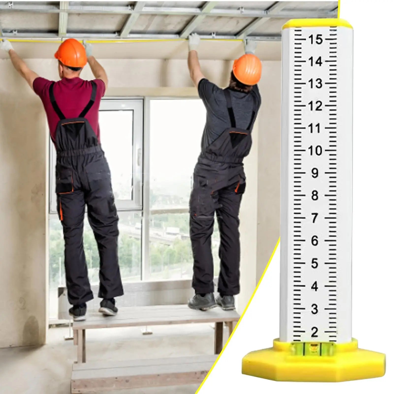 Level Tool Ceiling Leveling Tool Double Use Multi-function Height Measuring Gauge Precision for Garage Land Ground Floor Zpaxo