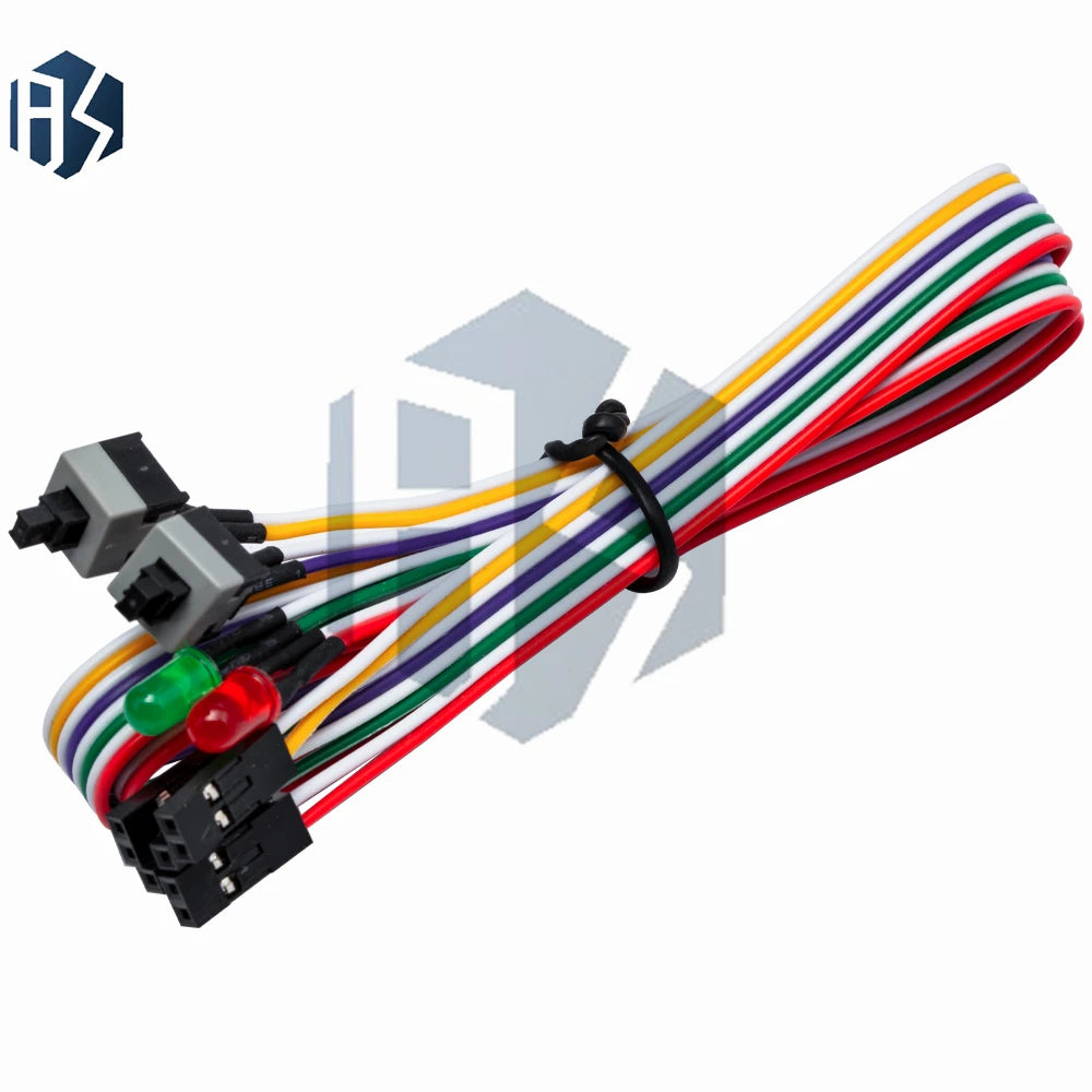 1PCS 65cm PC Motherboard Power Reset Switch Cable, LED Indicator ON/OFF Front Panel Wire Zpaxo