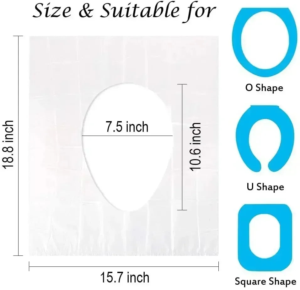 10/50PCS Biodegradable Disposable Plastic Toilet Seat Cover Portable Safety Travel Bathroom Toilet Paper Pad Bathroom Accessory Zpaxo