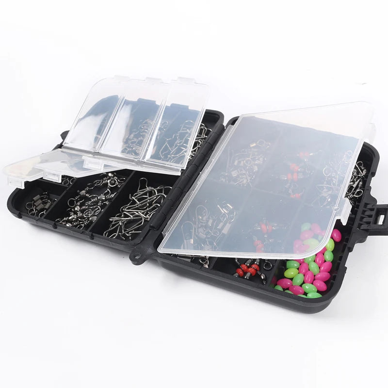 2026 New Arrival 140Pcs Fishing Accessories Kit Fishing Swivel Snaps Triple Swivel Connectors And Barrel Snap Clips Fishing Set Zpaxo