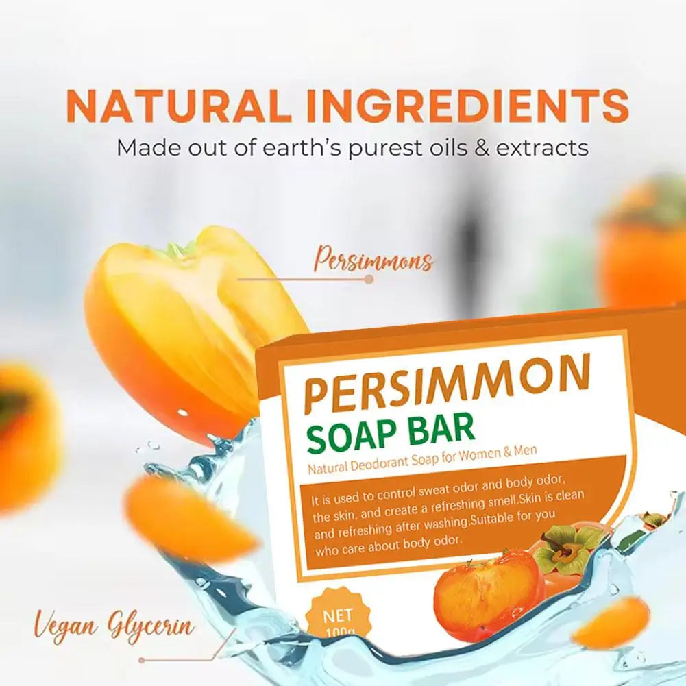 Hand Made persimmon soap bar Body Cleaning Lightening Dark Underarm Leg Body Cleansers Brightening Face Soap Tender Skin Care Zpaxo
