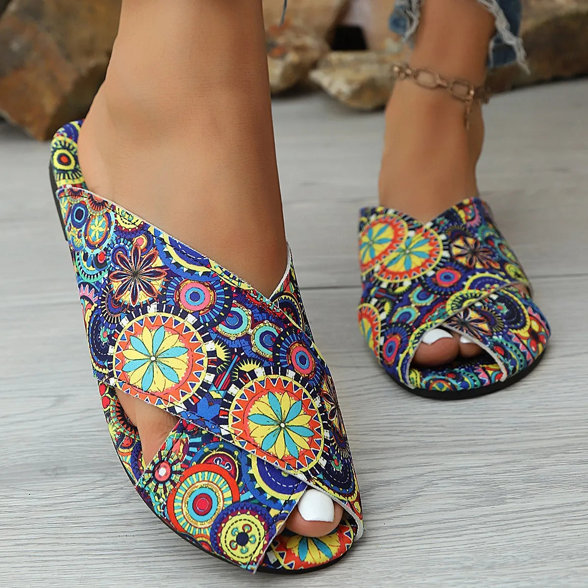 Women Anti-slip Shoes Summer Comfortable Open Toe Sandals Big Light