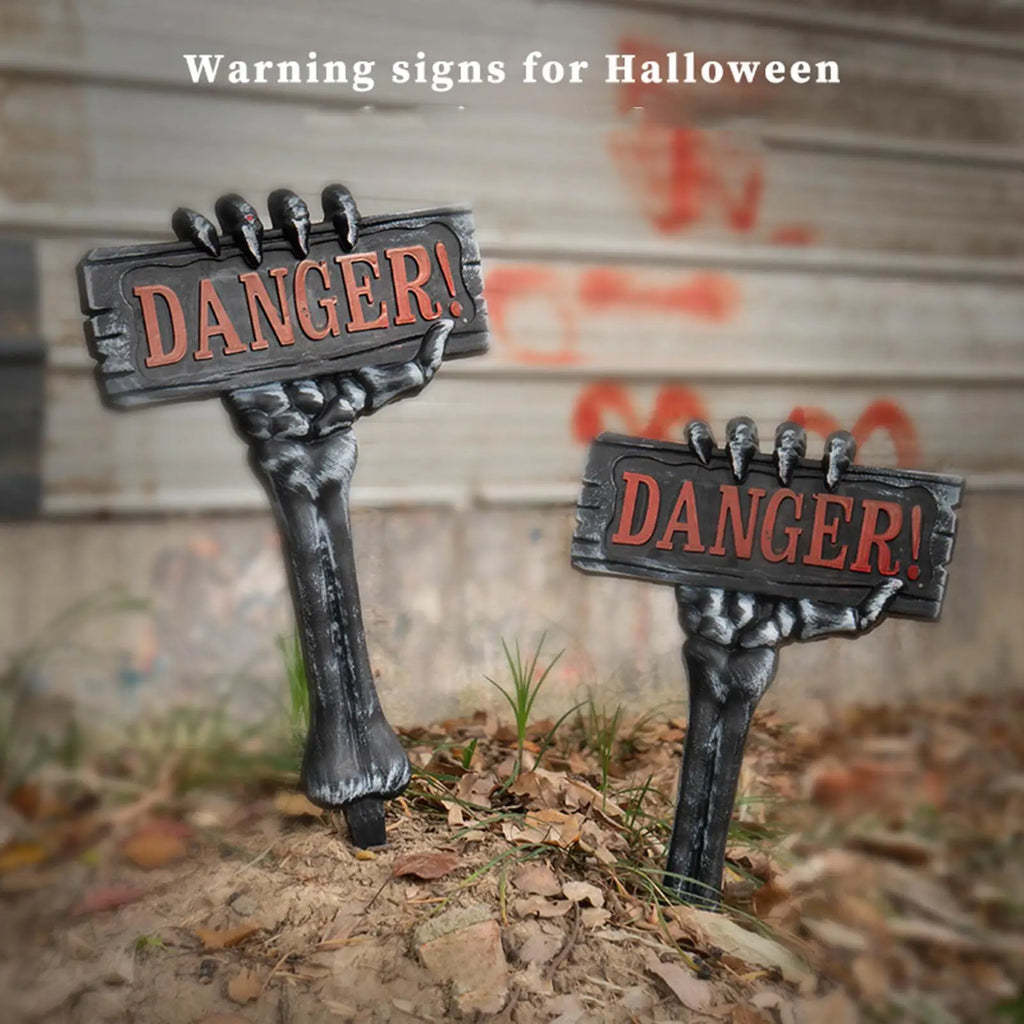 Skeleton Yard Signs Halloween Bones Garden Spooky Party Supplies