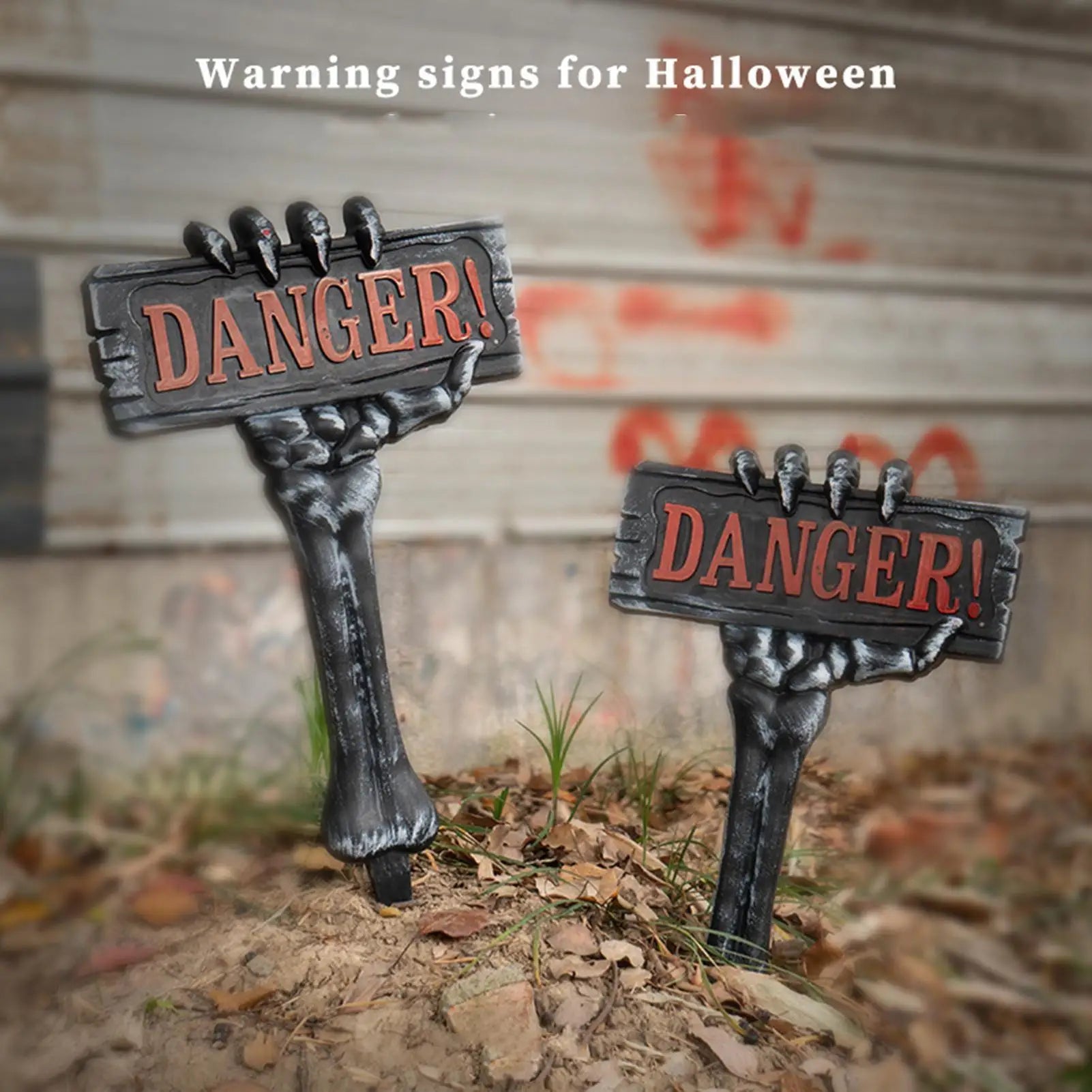 Skeleton Yard Signs Halloween Bones Garden Spooky Party Supplies
