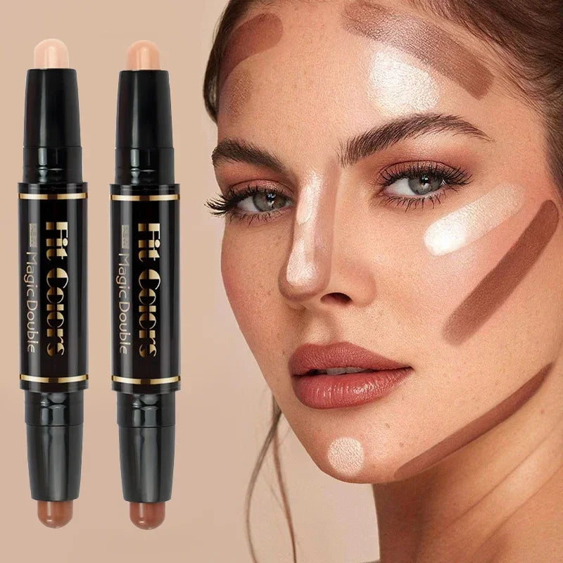 Double-ended Dual-purpose High-light Trimming Stick Three-dimensional Contour Nose Shadow Facial Shape Pencil Face Makeup Stick Zpaxo