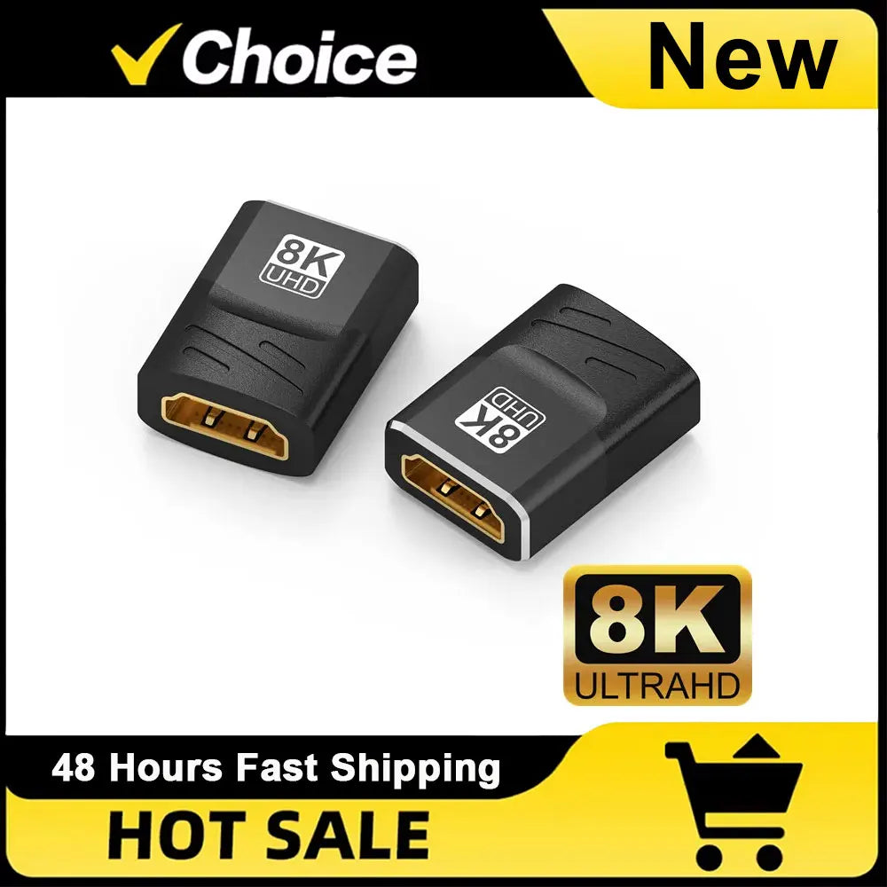 HDMI Coupler 8K, HDMI 2.1 Female to Female Connector HDMI Extension Adapter, Support 8K@60Hz Zpaxo