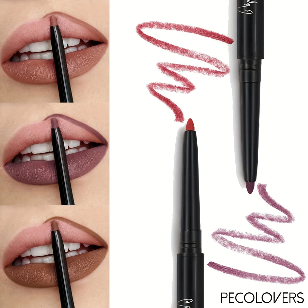 12Color Waterproof Matte Lipliner Pencil Sexy Red Contour Tint Lipstick Lasting Non-stick Cup Moisturising Lips Makeup Cosmetic Zpaxo