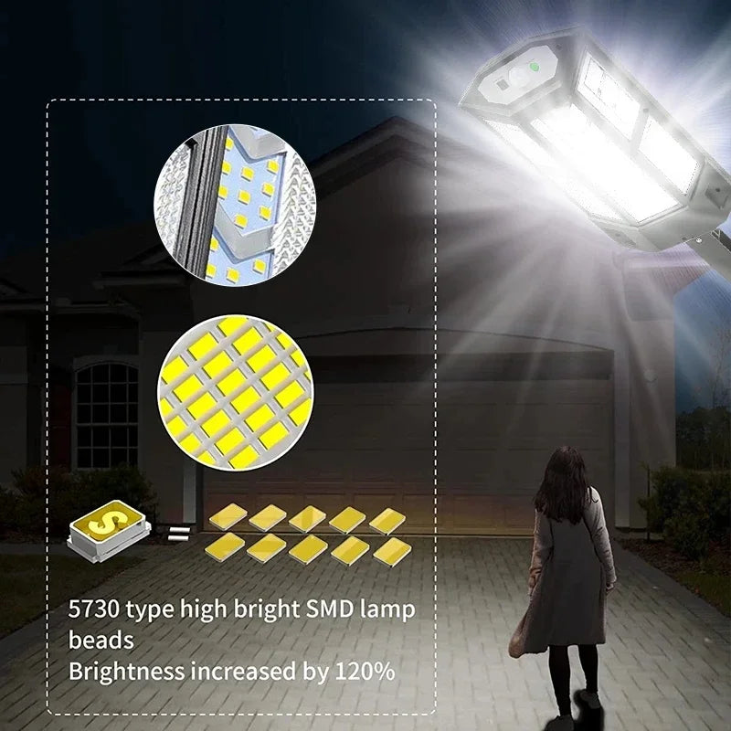 20000LM Solar Outdoor Light – Motion Sensor, IP65, 124 LED