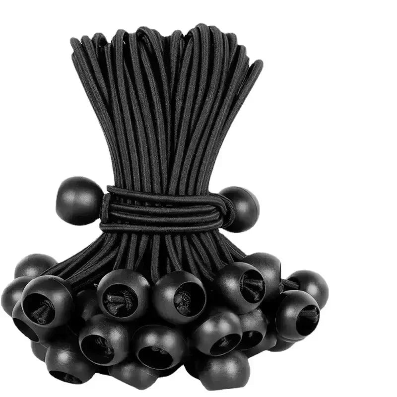 Outdoor Elastic Ball Rope Bungee Cords Portable Tent Fixing Tarpaulin Awning Canopy Heavy Duty Tarp Tie Down for Shelter Cargo Zpaxo 10pcs black 10cm