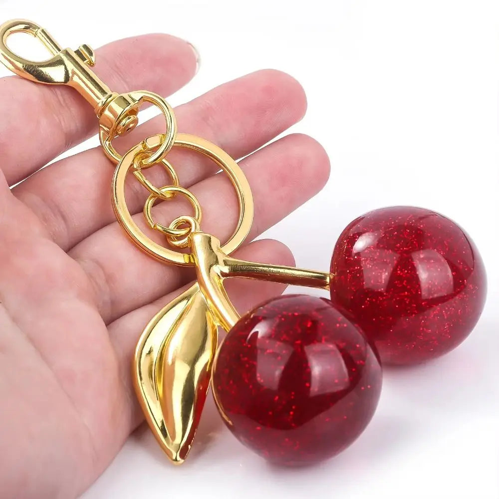 Bag Decoration Delicious Red Cherry Keychain Trinket Anti-Lost Cherry Charm Handbag Pendant Y2K Girl Heart Zpaxo
