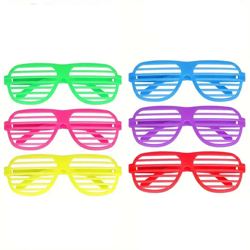 Neon Shutter Shadeds Glasses Vintage Plastic Heart Shades Sunglasses Zpaxo Style B 6pcs