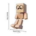 Shaking Wooden Man Figurine Funny Bobblehead Car Dashboard Decoration
