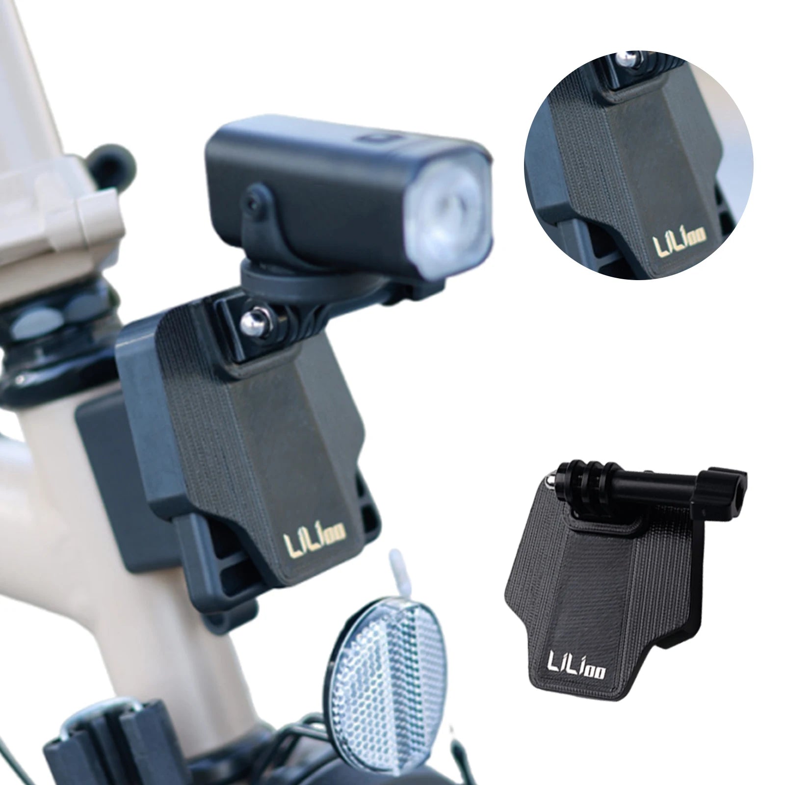 Folding Bike Pig Nose Lamp Stand Wear Resist Inspire Action Cameras