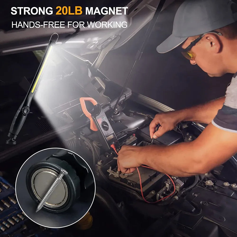 COB LED Magnetic Work Light – USB Rechargeable 700 Lumen Torch
