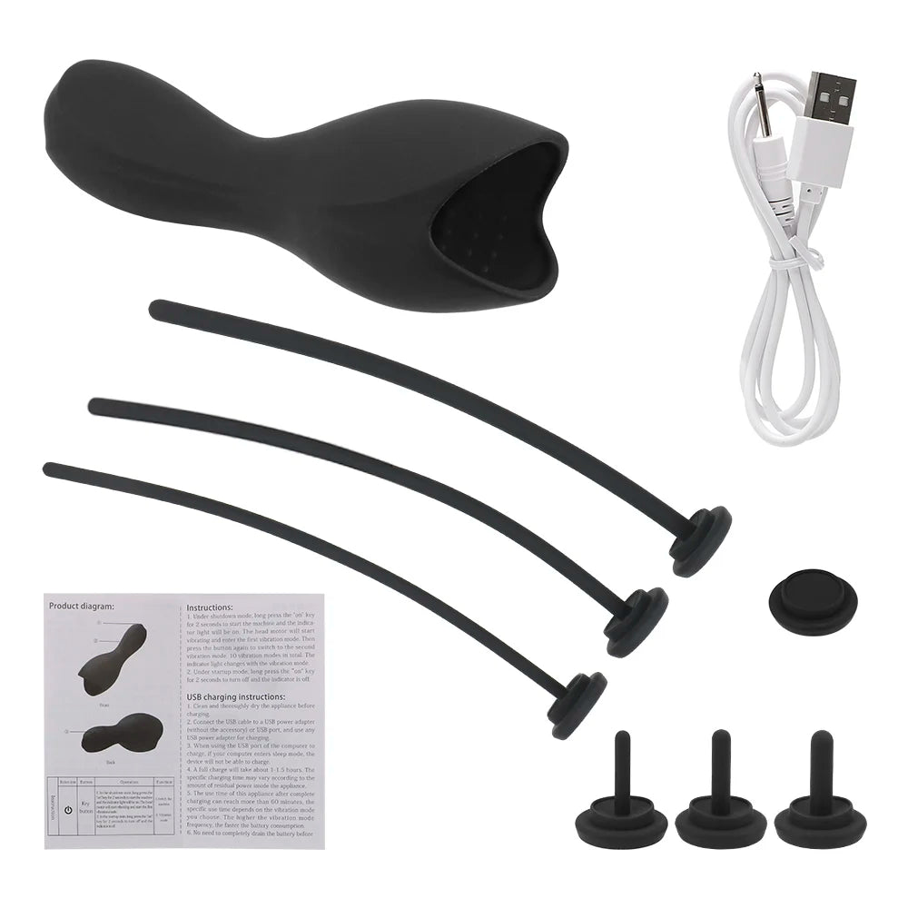 Urethra Expansion Stimulator Male Penis Pump Vibrator Plug 10