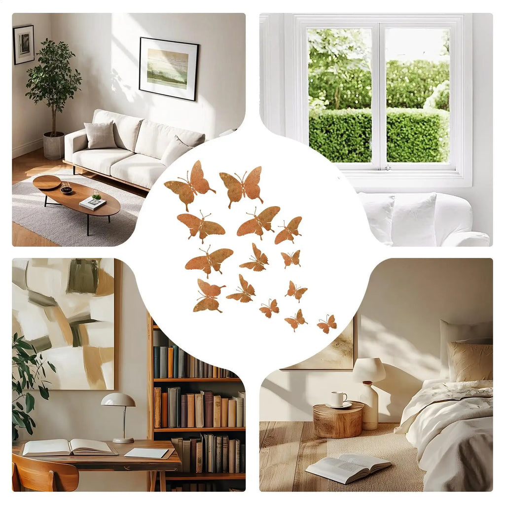 Metal Butterfly Wall Decor 15 Piece Set Aesthetic Wall Art For Girls Room Bedroom Nursery Bathroom Garden Outdoor Party Decor Zpaxo