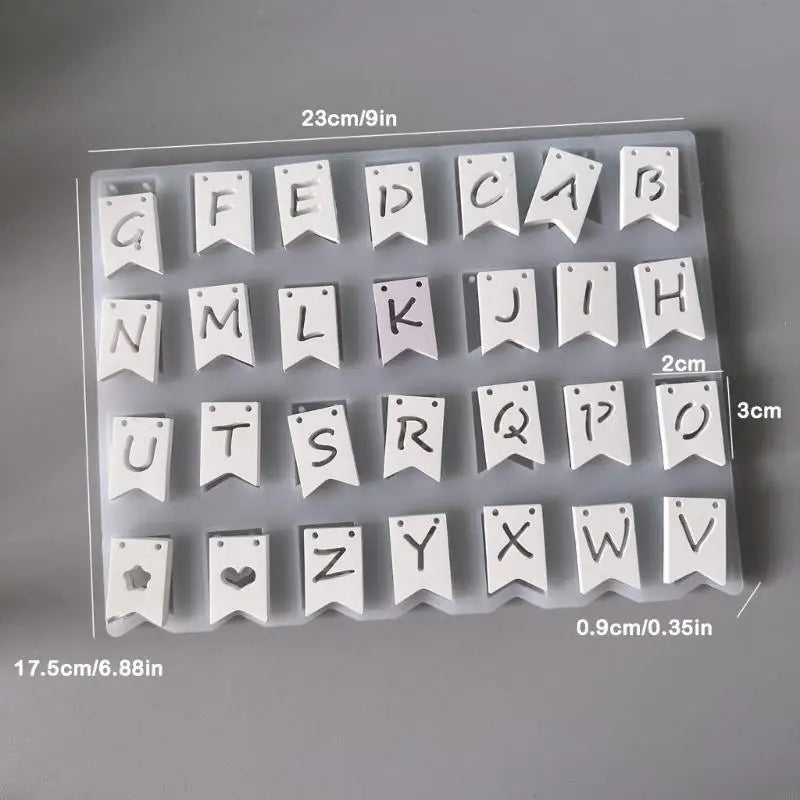 Letter Pendant Silicone Mold Baking Mould Crafting Tool Making Soap
