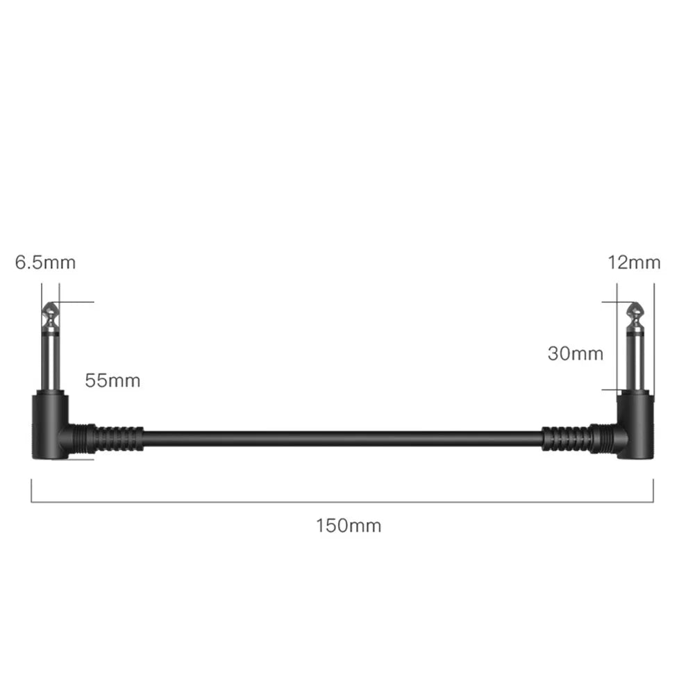1- Guitar Bass Effect Pedal Patch Cable 1 Right Angle Shielded Low