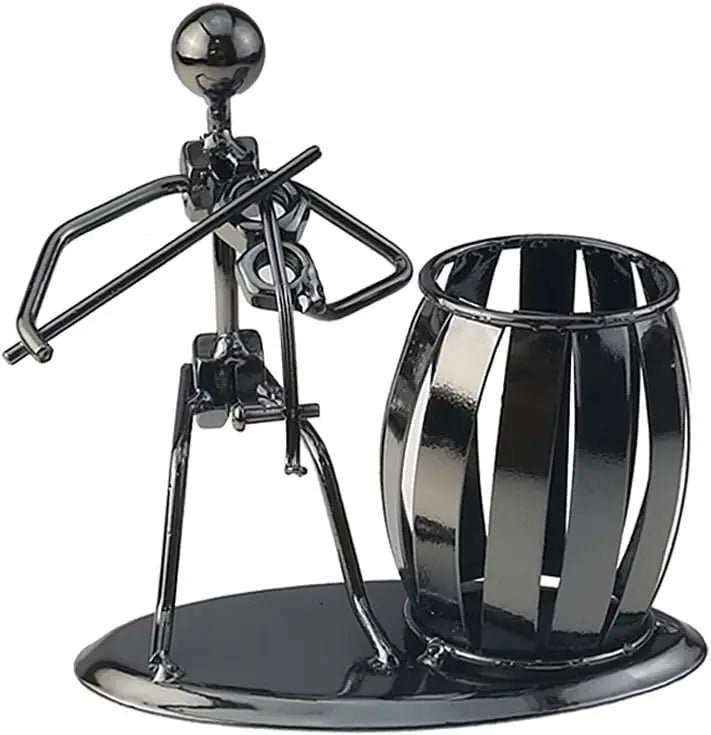 Iron Music Man Metal Pen Holder – Musical Art Pencil Cup