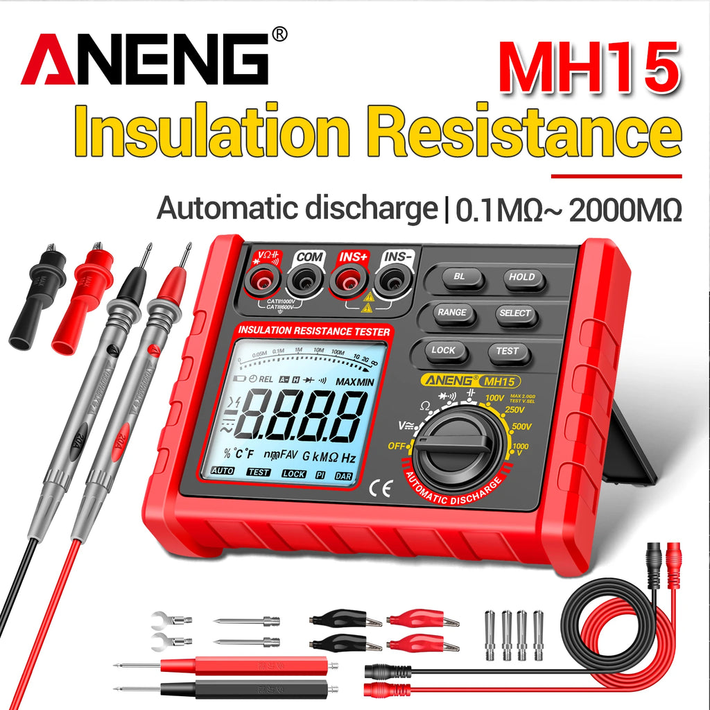 ANENG MH15 Digital Megohmmeter 1000V Voltage Insulation Test 2000M