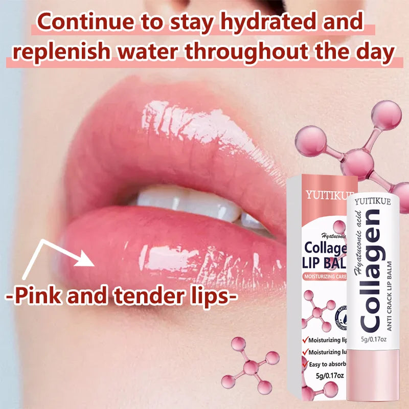 Collagen Anti-Crack Lip Balm – Hyaluronic Acid 24H Hydration Lip Balm Zpaxo