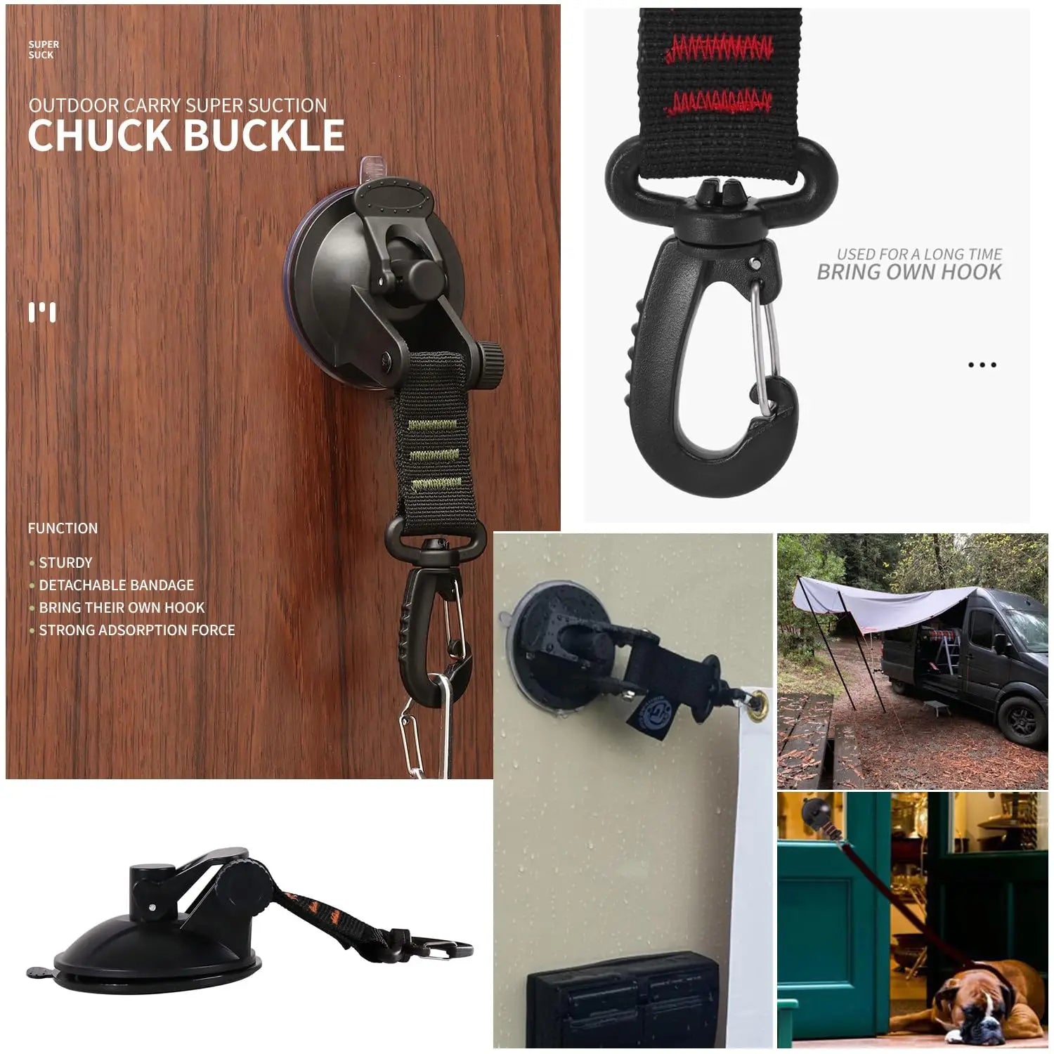 Outdoor Camping Car Tent Suction Cup Buckle Portable Suction Cup Hook Tent Hook Sun Protection Rain Cover Car Window Suction Cup Zpaxo