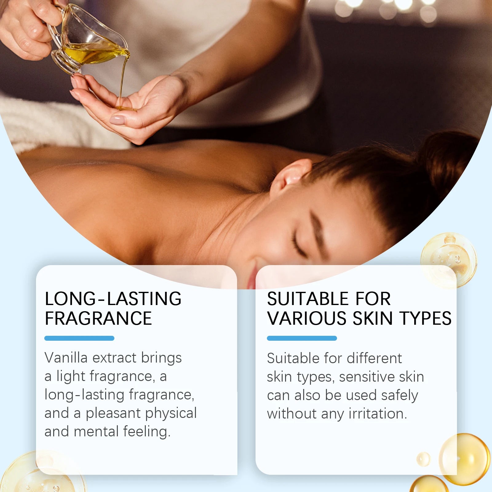 OceAura Caramel Vanilla Body Massage Oil – Moisturizing 100ml Body Massage Oil Zpaxo