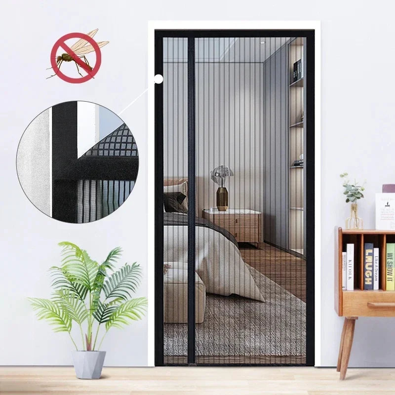 Self-closing Magnetic Insect Screen Invisible Door Screening Curtain