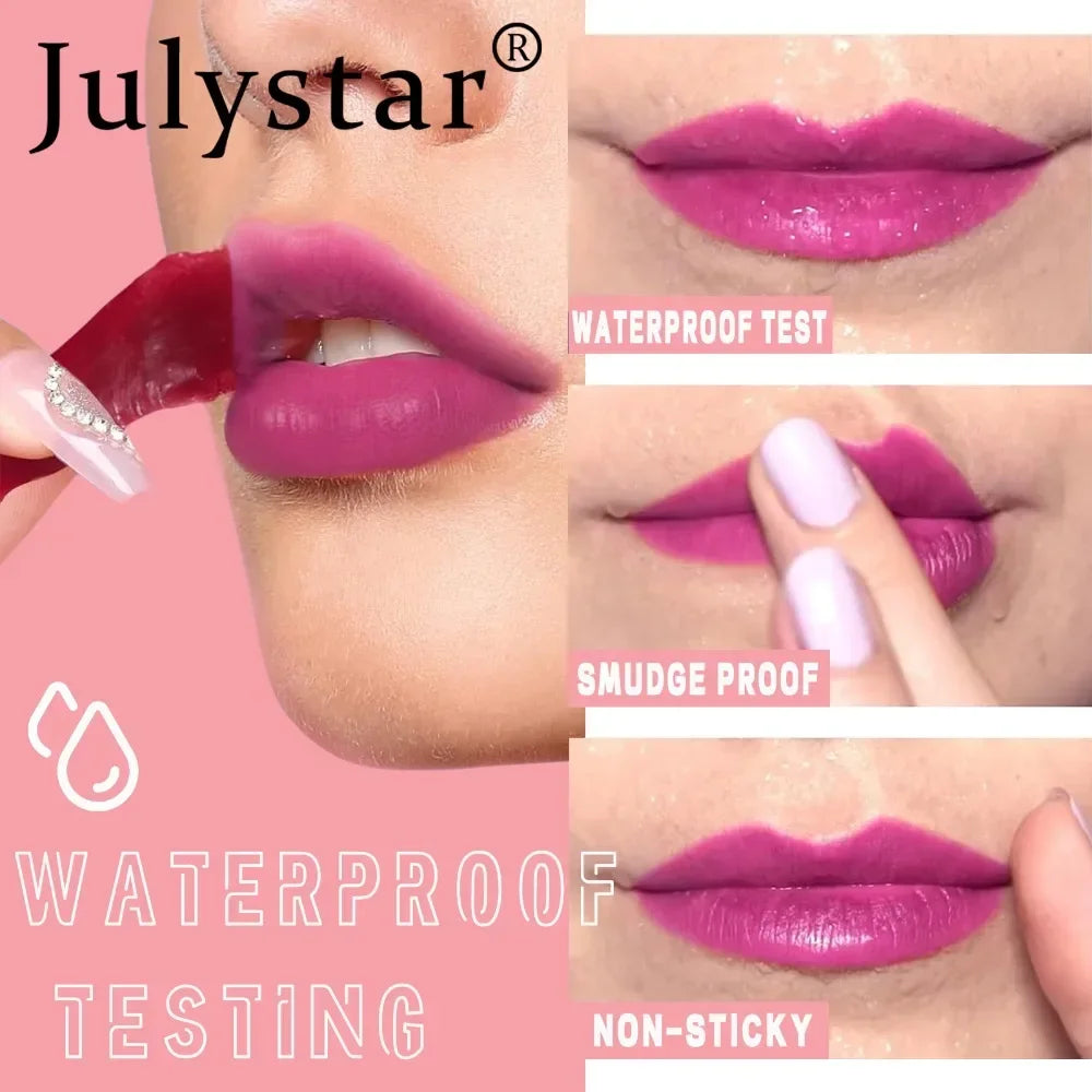 Julystar 6Color Peel Off Liquid Lipstick Waterproof Lasting Matte