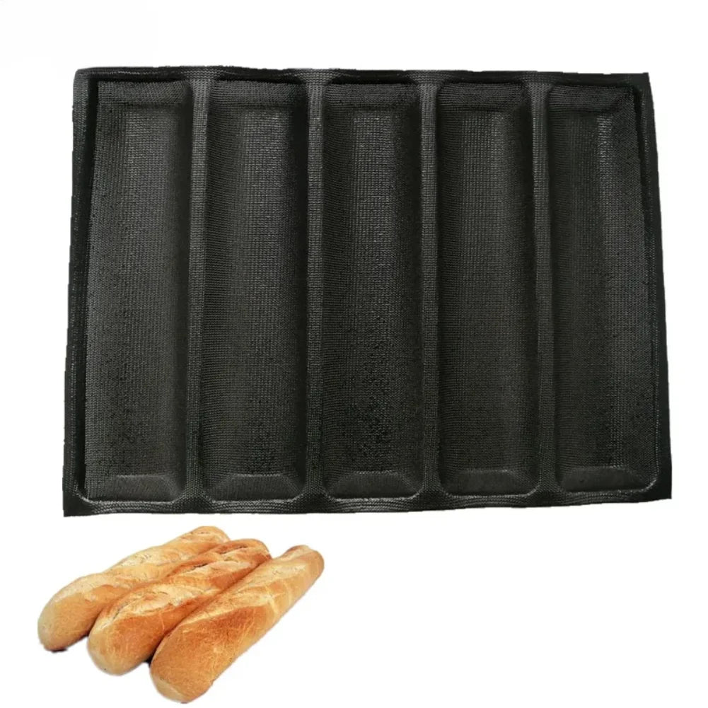 Non-Stick Baguette Wave French Bread Bakeware Perforated Baking Pan Mat for 12-Inch Sub Rolls Silicone Baking Liners Zpaxo