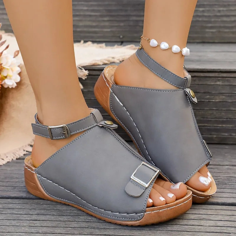 2026 Summer Women's Fish Mouth Open Toe Comfortable Mid Heel Sandals Zpaxo