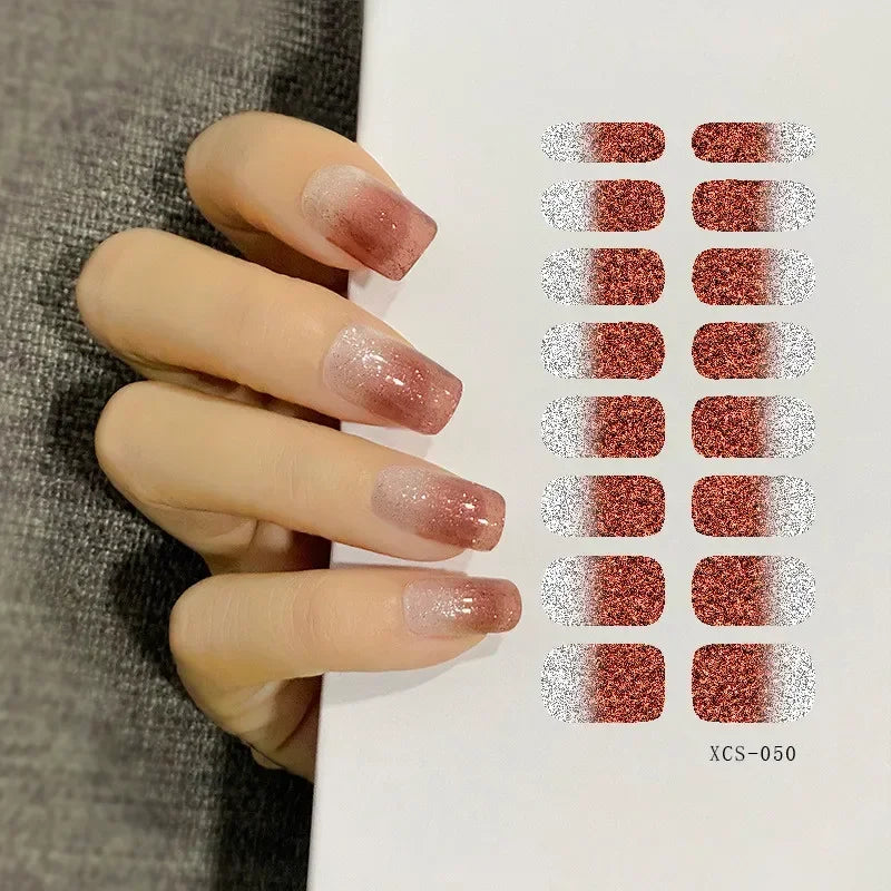 53 Colors Nail Polish Stickers Pure Color Strips Waterproof Adhesive Nail Full Sticker Environmental Protection DIY Nai Stickers Zpaxo