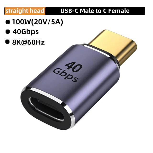 USB4 40Gbps 90° USB-C Adapter | 100W Fast Charge & 8K Video USB-C Adapter Zpaxo CM-CG ZT