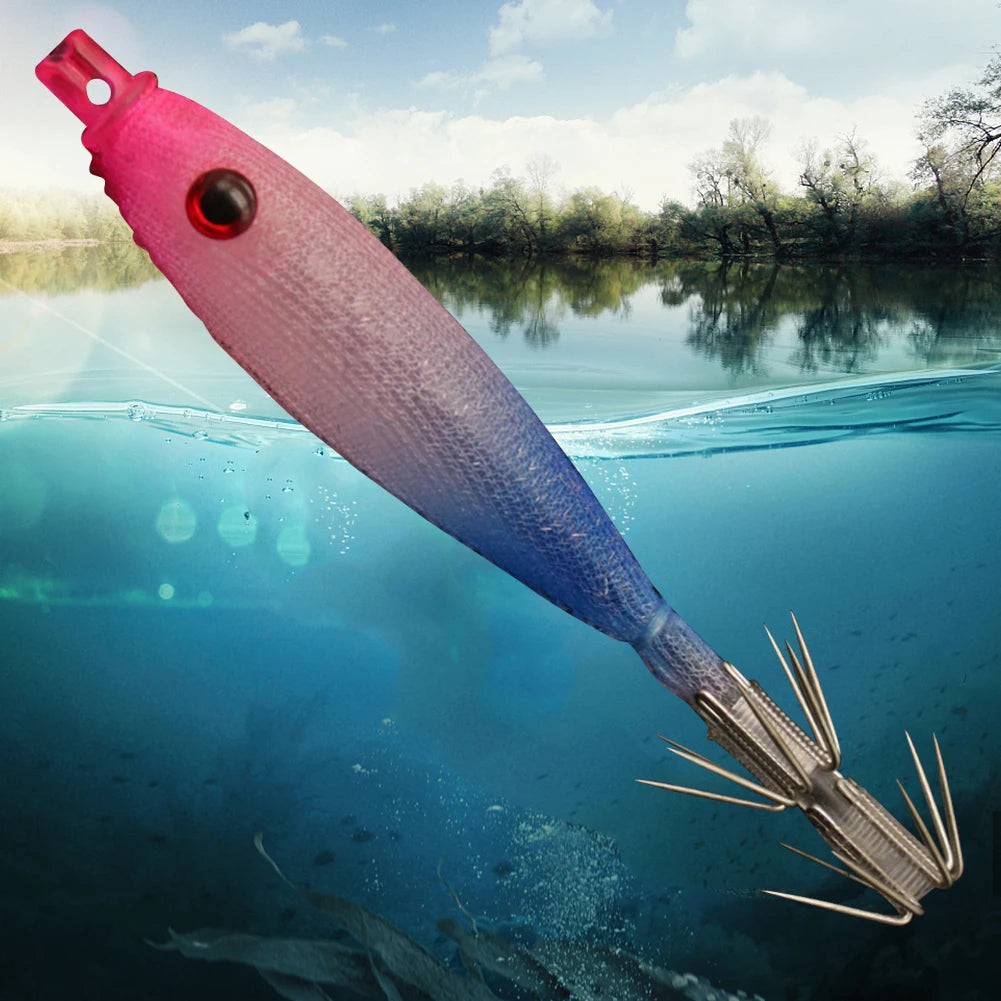 Fishing Lures Lure Hook Tackles Simulation Squid Realistic Bait Life